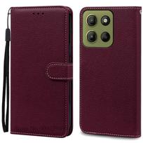 Skirta Motorola G15 dėklas-piniginė Odinis atverčiamas dėklas Skirta Moto G15 dėklas Minkštas knygos tipo telefono dėklas Skirta Motorola G15 Power dėklas Fundas Coque Moto G15 (G15 Power) black