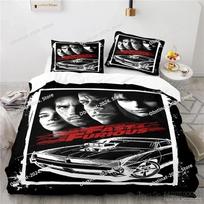 3D Printed Fast and Furious Love Child Duvet Cover Set HD Comforter Cover Bedclothes for Kids Bedding Sets Bedroom Decor EU Single 135*200cm/53x79in 3pcs gray
