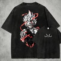 Dragon Ball Z Majin Vegeta Shirt Vegeta Majin Symbol Washed Anime Tee Dbz Vintage Bootleg Manga Streetwear Gift XL black