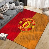 Manchester United Football Club Flannel Pattern Square Carpet,Area Rug,Carpet Rug for Living Room Bedroom Sofa Playroom Decor,Non-slip Floor Mat 60x90cm( 23x35in )