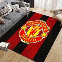 Manchester United Football Club Flannel Pattern Square Carpet,Area Rug,Carpet Rug for Living Room Bedroom Sofa Playroom Decor,Non-slip Floor Mat 60x90cm( 23x35in )