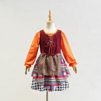 Helovino kostiumas mergaitėms Viduramžių ragana Raudonoji kepuraitė Apsiausto suknelės rinkinys Ilgomis rankovėmis Role-play apranga Vaikams 3-8 metai 150cm brown