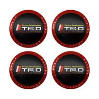 4Pcs For Toyota TRD Corolla Auris Yaris Prius Highlander 60mm 56mm Car ERGFH6 Wheel Center Hub Cap Rim Cover Stickers Badge Accessories black