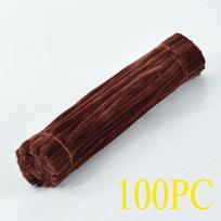 100/300pcs Pipe Cleaners Chenille Stem Craft Flower Supplies,  3 Colors Pipe Cleaners Set for DIY Art and Craft Decorations brown