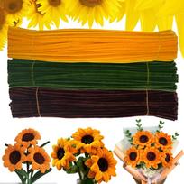 100/300pcs Pipe Cleaners Chenille Stem Craft Flower Supplies,  3 Colors Pipe Cleaners Set for DIY Art and Craft Decorations