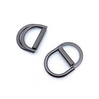 Dviguba D žiedo metalinė sagtelė juosmeniui ir dirželiui reguliuoti Inner Diameter 5.0CM, Gun Color, 18.53g
