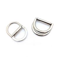 Dviguba D žiedo metalinė sagtelė juosmeniui ir dirželiui reguliuoti Inner Diameter 4.5CM, Silver, 16.20g