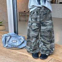 Parent Child Camouflage Wide Leg Casual Cargo Pants For Boys And Girls 120cm pilka