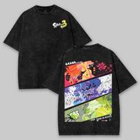 Splatoon 3 Cotton Unisex Round Neck Anime T-Shirt, Soft Cotton Unisex Retro Anim S black