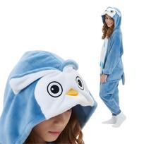 Onesie Kigurumi Pajamas Costume Owl Children 125 - 135Cm gray