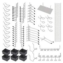 Metalinių lentų kabliukų organizatorių rinkinys, kaištis užraktai, pakabinami 140Pcs