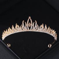 Aukso spalvos krištolinės nuotakos tiaros ir karūnos kalnų krištolo išleistuvių diademos galvos juosta nuotakos vestuvių plaukų aksesuarai papuošalai karūna tiara gray