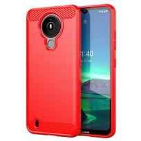 Silikoninis minkštas dėklas Nokia 1.4, skirtas Nokia XR20 G20 G10 X10 1.4 5.4 3.4 8.3 6.2 7.2, TPU guma, pluošto piešinys, TPU plonas dėklas For Nokia 7.1 raudona