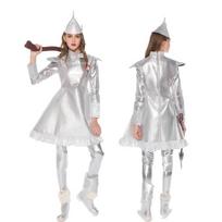 Halloween costume Wizard of Oz Tin Woodman, children's adult parent-child silver stage costume S white