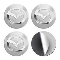4 vnt. 56 mm emblemos lipdukas Automobilio ratlankio centrinės dalies metalinis dangtelis Mazda 6 3 CX5 5 2 323 CX7 Demio Atenza Axela MX30 CX30 CX3 sidabras
