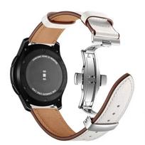 Genuine Leather Butterfly Buckle Strap for Samsung/Huawei Watch - Universal 20mm/22mm 22mm gray