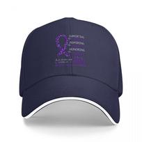 Purple Ribbon Awareness Cap Supporting Admiring Honoring Hope for Pancreatic Cancer Awareness and Strength Adjustable blue