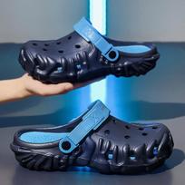 New Men's Sandal Massage Slippers Garden Clogs Soft Thick Sole Outdoor Beach Sandals Male Casual Flip Flops Large Size 40-47 45 mėlyna