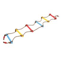 Climbing Rope Ladder Multilayer Wear Resistant Nylon Rope Maximum Stability Good Grip Strength Kid Crawling Rope Ladder brown