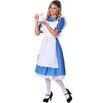 Women's Alice Wonderland Costume Adult Halloween Cosplay Lolita Maid Party Dress Up S&Alice in Wonderland mėlyna