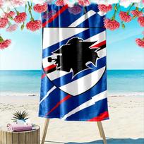 Sampdoria Striped Crest Towel A must-have beach towel for beach travel 70cmx140cm(27x55inch) black