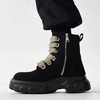 High top Men's Fashion Boots Casual Leather Sneakers Thick-soled Sneakers Men Chunky Shoes Comfort Platform Boots Men 42 gray