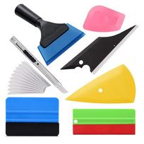 Car Vinyl Wrap Tool Kit Window Tint Tools Felt Squeegee Auto Vinyl Scraper Glass Protective Film Wrapping Installation Set 7pcs