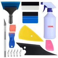 Car Vinyl Wrap Tool Kit Window Tint Tools Felt Squeegee Auto Vinyl Scraper Glass Protective Film Wrapping Installation Set 9pcs