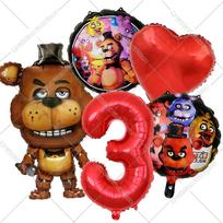 Five Night At Freddys Number Balloons Set Birthday Party Decoration Anime Game Aluminum Film Ballons Home Decor Kids Party Favor as show black