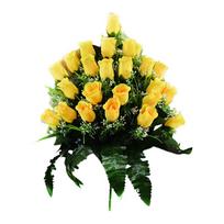New 24 Heads Artificial Cemetery Flowers Faux Fake Silk Red Blue White Roses Bouquet Grave Decorations for Headstones
