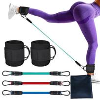 WALITO Ankle Resistance Bands with Cuffs, Exercise Bands for Legs and Butt, Booty Workout Equipment for Kickbacks and Hip Fitness Training rožinė