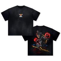 Anime ONE PIECE Roronoa Zoro Manga Graphic Print T-shirt Men Women Streetwear Y2K Fashion Oversized Top Vintage Washed O-neck Cotton Summer New Tee S balta