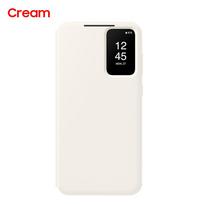 Išmanus atverčiamas piniginės dėklas Samsung Galaxy S23 S23+ S23 Plus SM-S911B SM-S916B S-View telefono dėklas viršelis For Galaxy S23 Plus kreminė