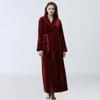 Moterims minkštas chalatas ruduo žiema naujiena moteriški pižama patogūs naktiniai moteriškas naktinis ilgas storas yukata flanelė L raudona