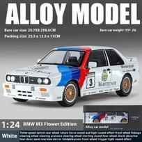 1:24 BMW M3 lydinio liejimo automobilio modelio garsas ir šviesa patalpų kolekcija Pomėgių apdaila Retro modeliavimo automobilio modelis Madingi žaidimo papuošalai berniukams Dovana balta