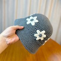 Saldi ir miela pintų gėlių vazonų skrybėlaitė Pavasario ir vasaros kibiro skrybėlaitė one size pilka spalva