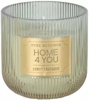 Home4You Žvakė „PURE BOTANICS“, 10 cm skersmens ir 10 cm aukščio, citrinų ir levandų aromatas