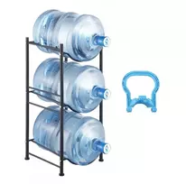 3 lentynų vandens butelių (19 l) stovas, vienos eilės, 3 buteliams V02