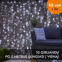 Lempučių užuolaida (šaltai baltos LED lemputės) PROLED IP67 20x2 m