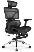 Hells Chair Biuro kėdė su masažuokliu, 4D porankiais ir kojų atrama, juoda