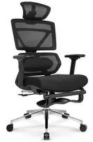 Hells Chair Biuro kėdė su 4D porankiais ir kojų atrama, juoda