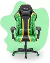 Hells Chair Vaikiška žaidimų kėdė su pagalvėlėmis, 125–160 cm ūgiui, žalia ir juoda