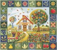 Andriana Siuvinėjimo kryželiu rinkinys „Vasaros raštai“ 32×27 cm