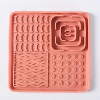 Dog Slow Food Bowl Pet Silicone Dog Licking Food Pad Cat Licking Plate Puzzle Leaking Food Hidden Food Licking Kitten Toy brown