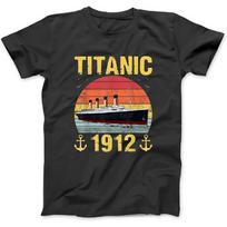 Retro Titanic 1912 Cruise Vessel Vintage Ship T-Shirt Sweatshirt Hoodie Tanktop for Men Women Kids Black XXXXXL juoda