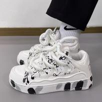 ins winter graffiti street shot flat non-slip board shoes niche light student casual sports shoes single shoes 44 gray
