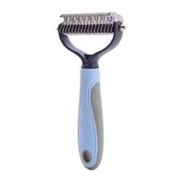 Pet Dematting Comb Dog Deshedding Tool Undercoat Rake with Stainless Steel Blades Non-Slip Handle Grooming Comb for Dogs Cats Large