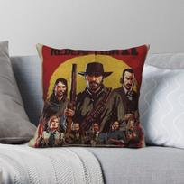 Red Dead Redemption Outlaws For Life Pillowcase Polyester Linen Velvet Decor Throw Pillow Case Sofa Seater Cushion Cover 18 40X40CM brown