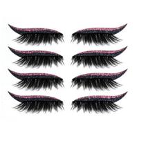 European And Glitter Self Adhesive Stickers Double Eyelid False Eyelashes Party Eye Makeup Stickers One Size violetinė