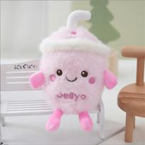 12Cm Bubble Tea Plush Toy  Milk Tea Cup Design Soft Stuffed Doll Plushies Toy Cute Keychain Bag Pendant Kids Toys Birthday Gift gray